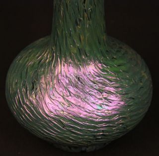 Antique Art Nouveau Loetz Colorful Iridescent Hand Blown Glass Vase w