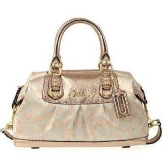Coach Signature Ashley Sateen Lurex Satchel Handbag/purse