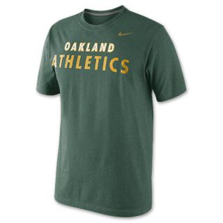 Mens Nike Oakland As MLB Tri Blend Logo Baseball T Shirt