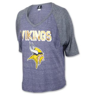 New Era NFLMinnesota Vikings 3/4 Oversized Raglan Womens V Neck