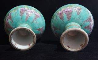  Rose Porcelain Floral & Bird Pattern High foot Bowls with Marked