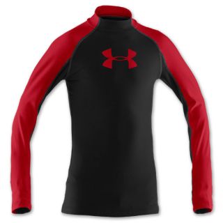 Under Armour Boys Competition Mock Neck Black/REd