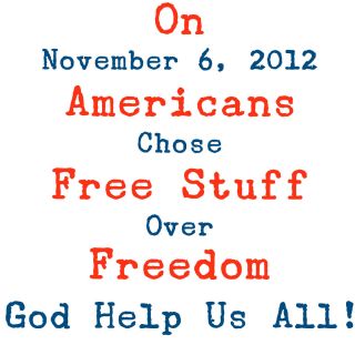 Anti Obama FREE STUFF GOD HELP US Conservative Political T Shirt S