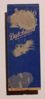 1940s Matchbook Dutchland Farms Brockton Hingham MA MB
