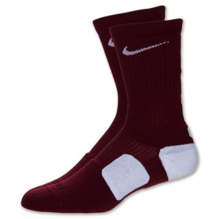 Nike Elite Basketball Crew Socks Team Maroon