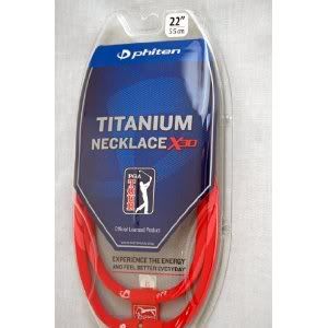 Phiten Titanium 18 inch PGA GOLF RED & PINK x30 Necklace 2010
