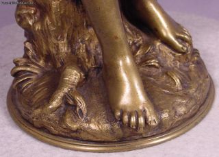 Antique Bronze Lady Sculpture Hippolyte Moreau