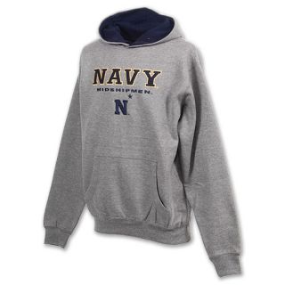 Navy Midshipmen Stack NCAA Youth Hoodie Grey