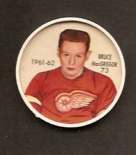 1961 62 Shirriff Hockey Coin Bruce MacGregor Detroit 73