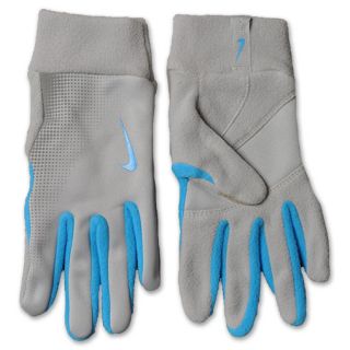 Nike Thermal Womens Running Gloves Light Grey/Blue