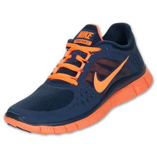 Mens Nike Free Run+ 3 Light Midnight/Total Orange