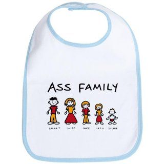 Baby Bib Sky Blue Ass Family Smart Wise Jack Lazy and Dumb