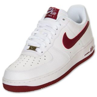Mens Nike Air Force 1 Low Casual Shoes White/Team