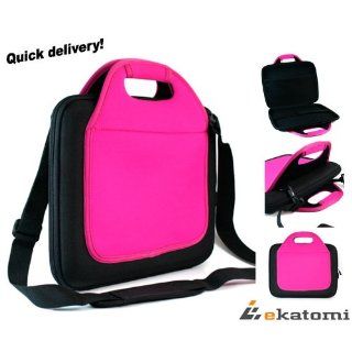 Magenta / Pink Laptop Bag with Removable Tote for