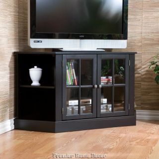 Holly Martin™ Parkridge Black Corner Media TV Stand Storage Cabinet