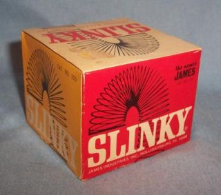 Vintage 1960s James Metal Slinky Original Walking Spring Toy Orig