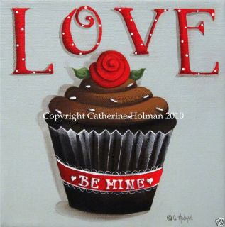 Love Valentine Cupcake Print by Catherine Holman