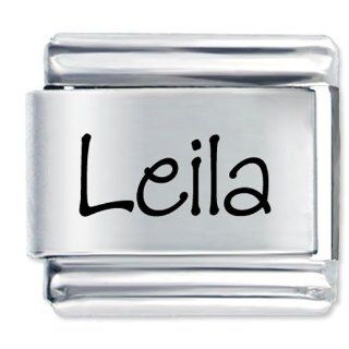 Pugster Name Leila Laser Charms Italian Jewelry 