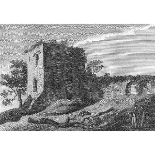 MONMOUTH Uske Castle, Monmouthshire Grose, antique print