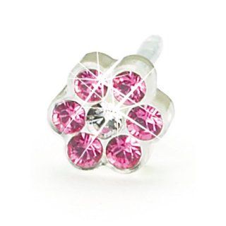 Blomdahl Medical Plastic Daisy, Rose/ Crystal Jewelry
