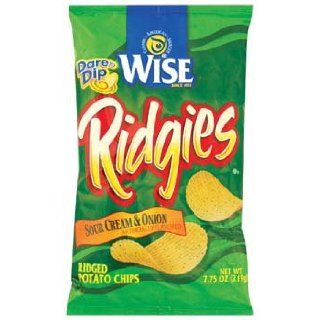 Wise Ridgies Sour Cream & Onion Potato Chips 7.75 oz (Pack of 6