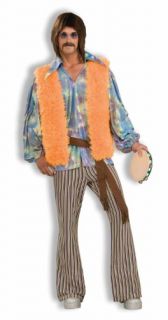 Mens 60s Groovy Singer Costume, Multi colored, One Size