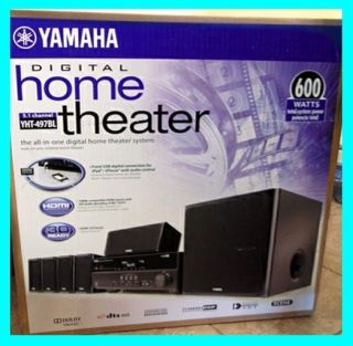  YHT 497 5 1 CHANNEL HOME THEATER SPEAKER SYSTEM IN A BOX YHT 497BL NEW