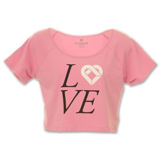 Colosseum Love Womens Crop Tee Shirt Mauve Pink