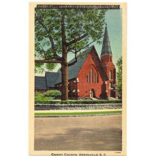 1940s Vintage Postcard   Christ Church   Greenville South