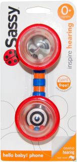 Sassy Hello Baby Toy Phone Baby Rattle Teething Toy 0 M New