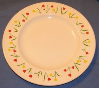 Homer Laughlin Tulip 10 Dinner Plates M83 Flowers Red Yellow China