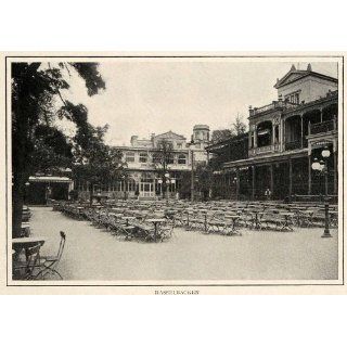 1910 Print Hasselbacken Courtyard Architecture Lamppost