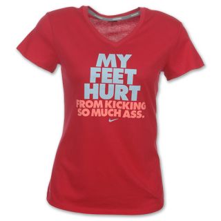 Nike Dri FIT My Feet Hurt From Kicking So Much A** Womens Running Tee