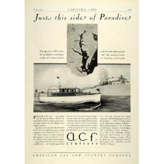 1929 Ad ACF Cruiser Ship Marine American Car Foundry Yacht