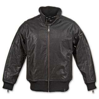 Jordan Mens Leather Jacket Black