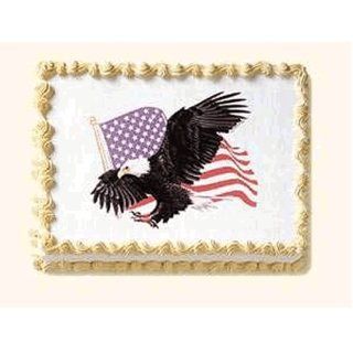 Eagle Cakes   1 Eagle & USA American Flag Do It Yourself Edible Cake