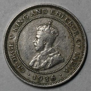 1936 British Honduras Nickel 5 Cents Only 60K Made Elusive Date