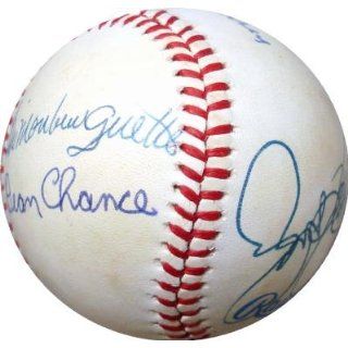 American League autographed Baseball Autographed by 7 No