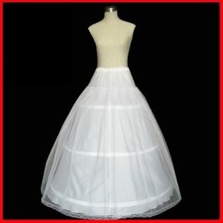 New 3 hoops stock white bridal crinoline white petticoat skirt slip