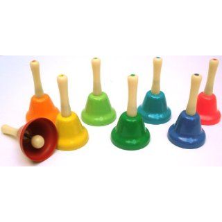 Mini Musical Instruments Colored Hand Bells   8 Note Set