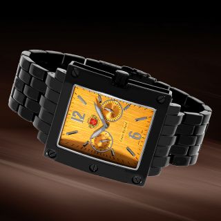 Louis Richard Woodcroft Black with Yellow Dial Luxury Sport Watch