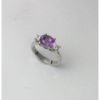Sapphire Ring 10mm X 8mm Violet Natural Sapphire Unheated and