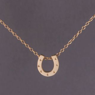  Silver Horseshoe Necklace Yellow Gold Lucky Horseshoe Jewelry