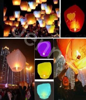 20x Paper Hot Air Balloons Chinese Flying Wish Lanterns Wedding