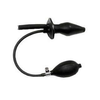 Black Latex Inflatable Enema Nozzle Butt Plug Health