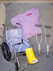  + Extras Crutches, Leg Cast, Hospital Gown, VERY GOOD CONDITION