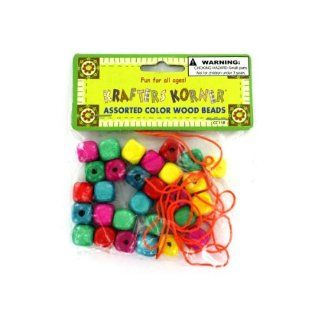 Wood Beads With String Set   Case of 108 