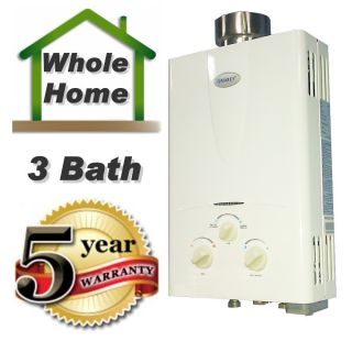 Tankless Hot Water Heater 3 1 GPM Natural Gas 3 Bath Whole House Marey