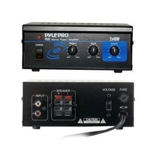 Pyle Home 80 W Audio Stereo Mini Dj  3 5mm RCA Power Amplifier Pro