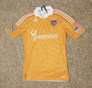  Mens $110 MLS Soccer Away Jersey Houston Dynamo Orange Med